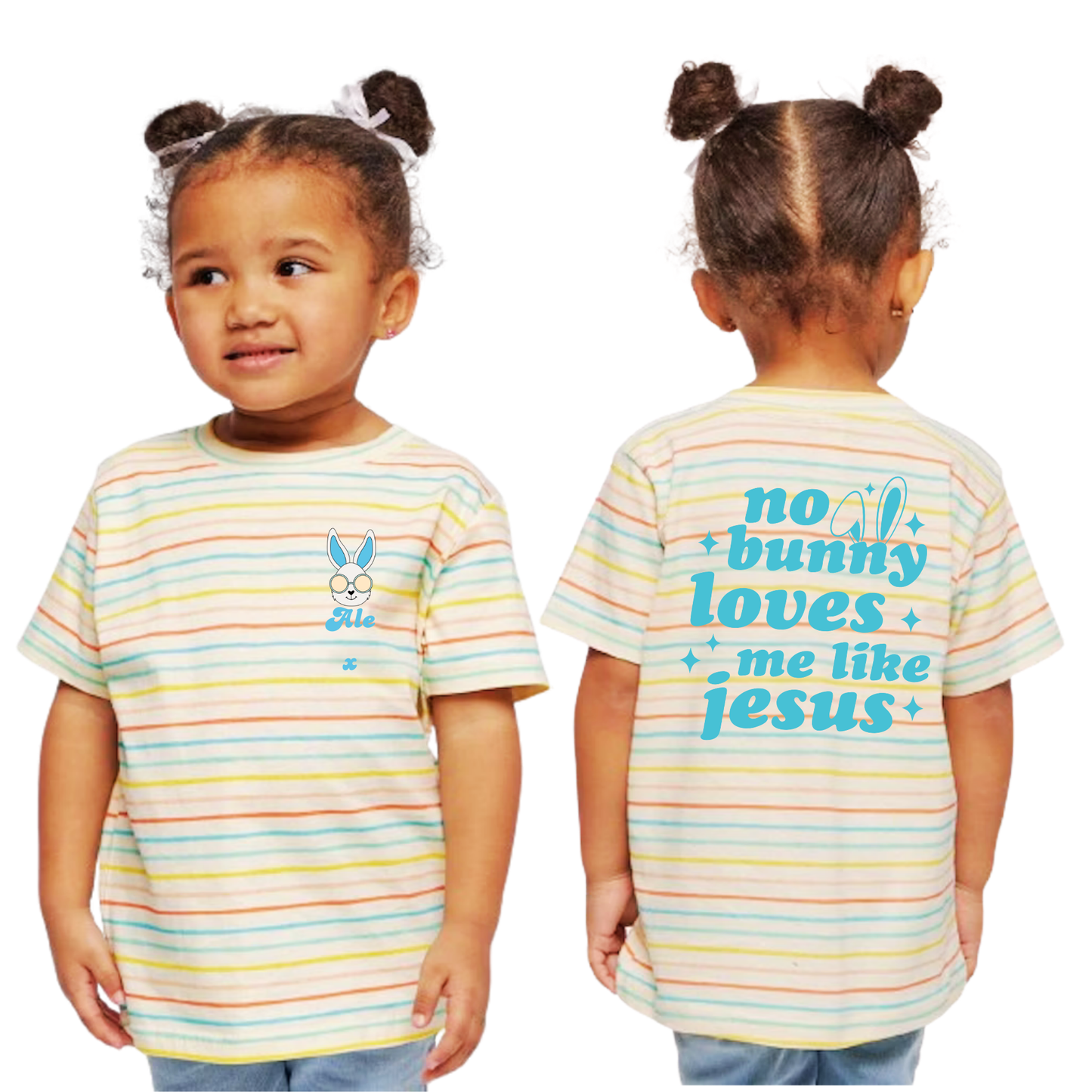 No Bunny Loves Me Like Jesus Kids Easter Shirt– Personalized Christian Tee