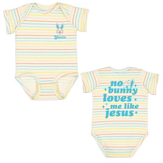No Bunny Loves Me Like Jesus Kids Easter Shirt– Personalized Christian Tee