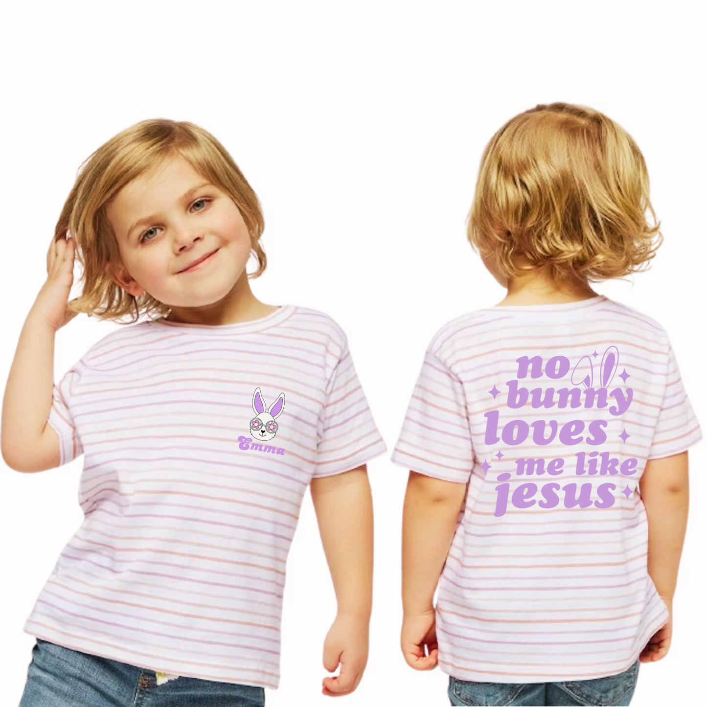 No Bunny Loves Me Like Jesus Kids Easter T-Shirt – Personalized Christian Tee