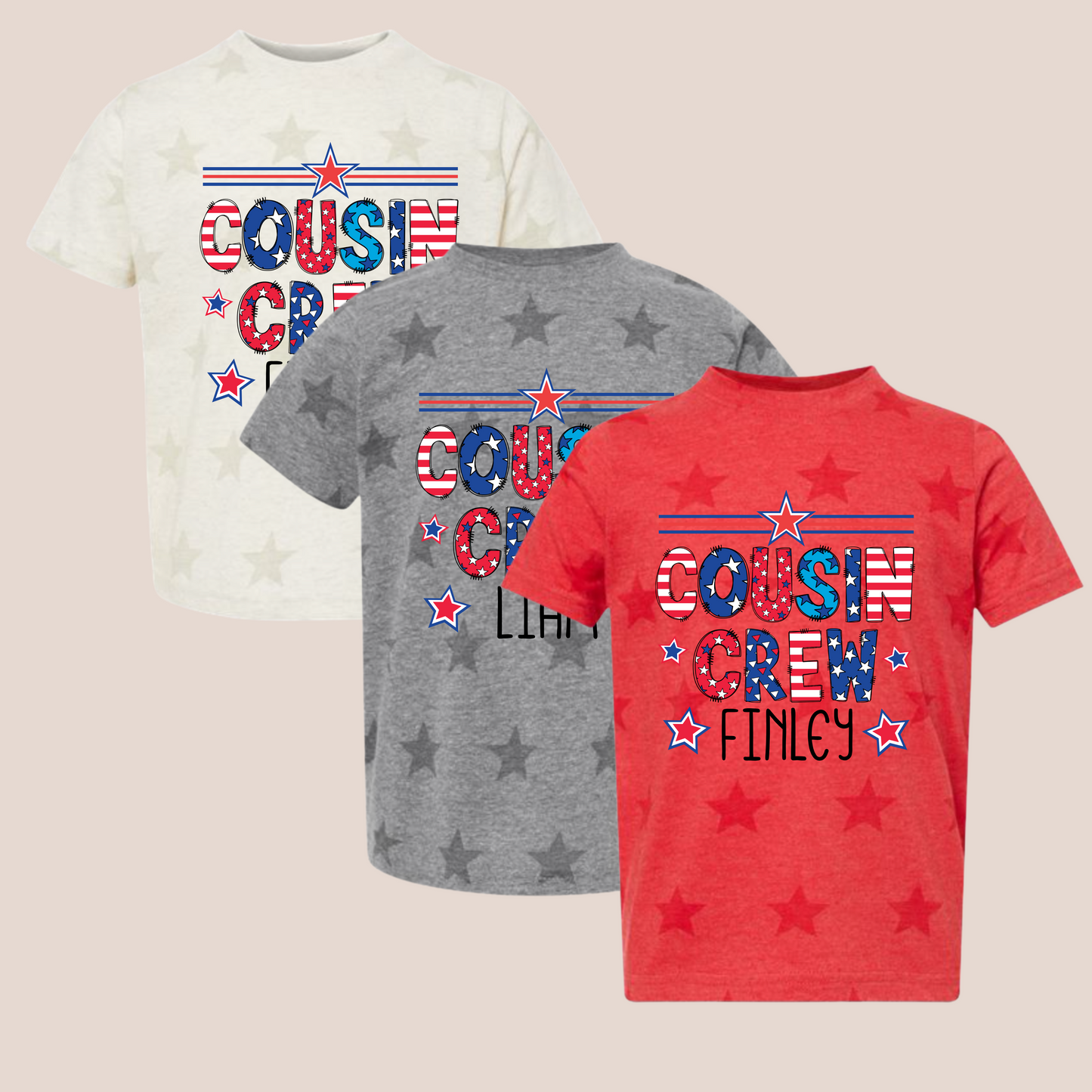 Custom Cousin Crew 4th of July Kids Shirt