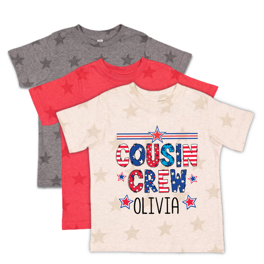 Custom Cousin Crew 4th of July Kids Shirt