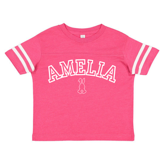 Personalized Easter Bunny Sports Pink Tee