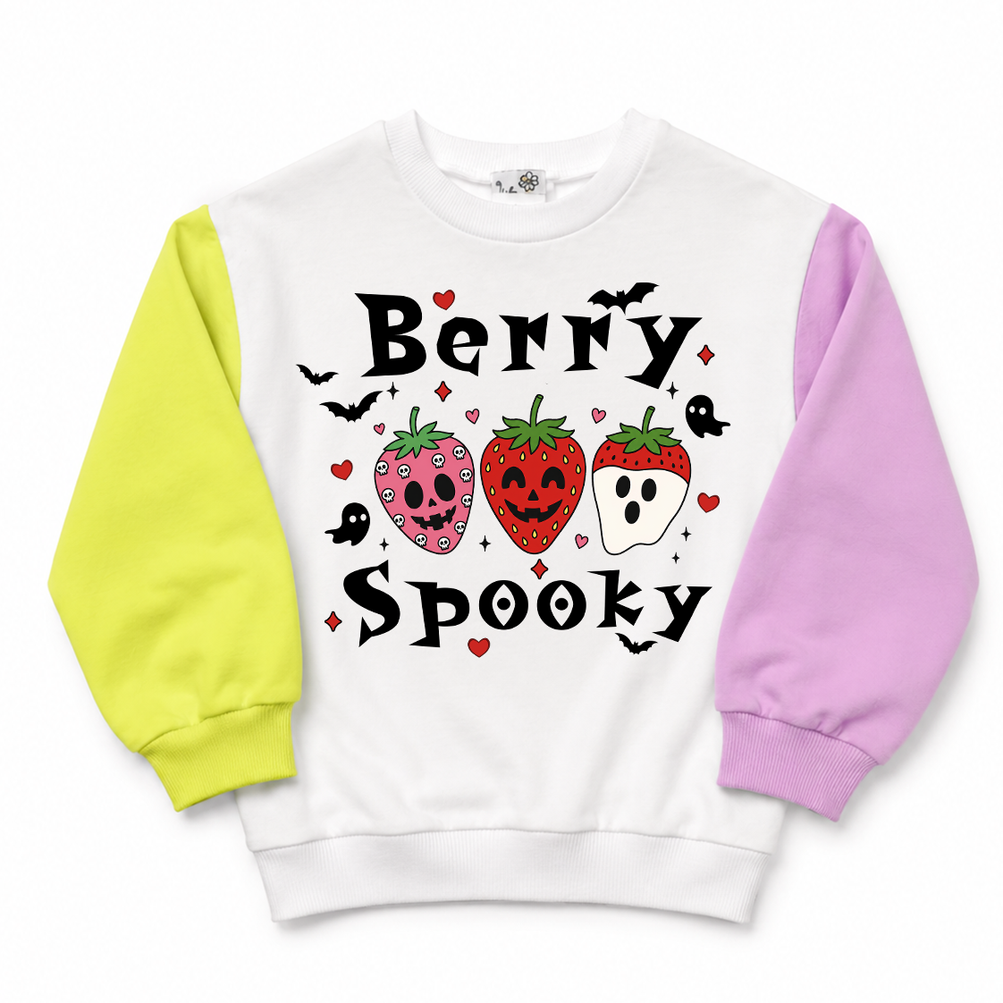 Berry Spooky Halloween Color Block Sweatshirt