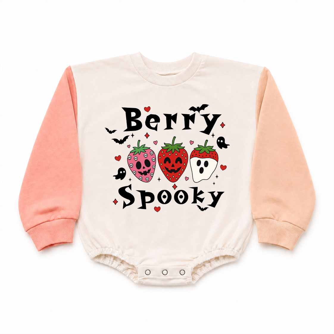 Berry Spooky Halloween Color Block Sweatshirt