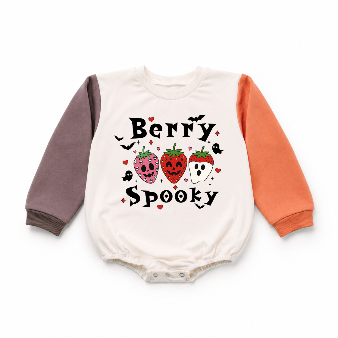 Berry Spooky Halloween Color Block Sweatshirt