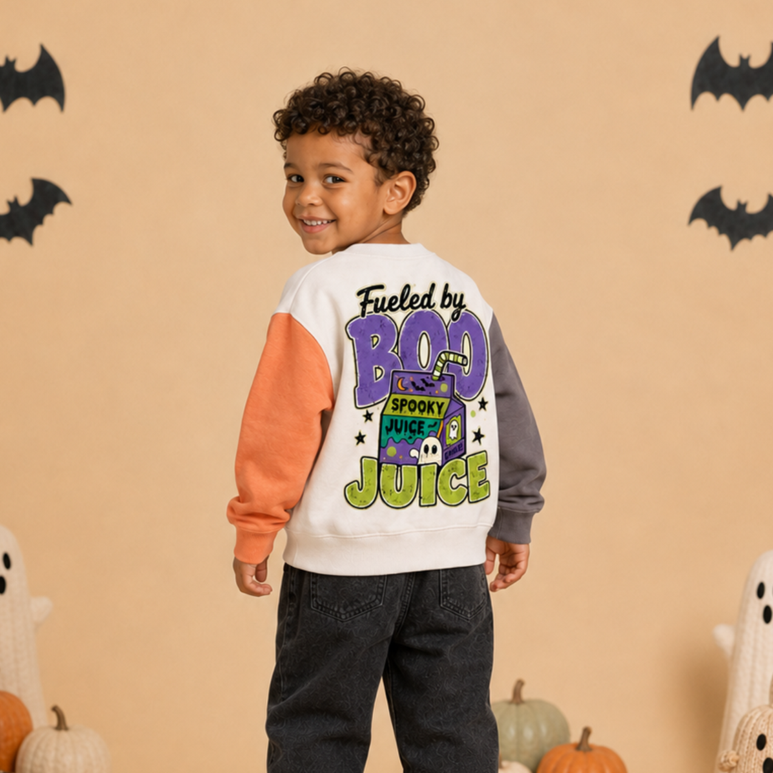 Boo Juice Halloween Color Block Sweatshirt
