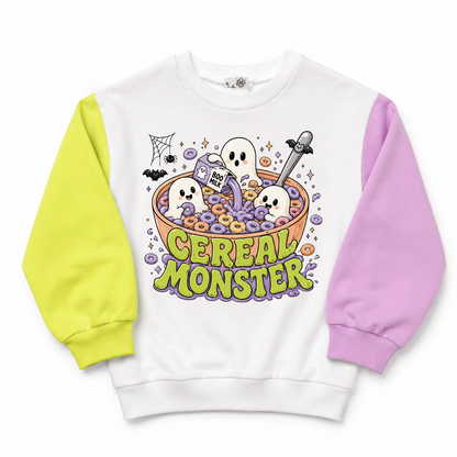 Cereal Monster Color Block Sweatshirt