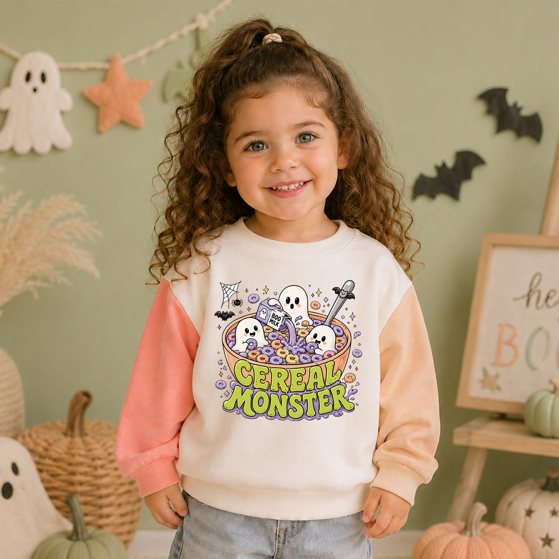 Cereal Monster Color Block Sweatshirt