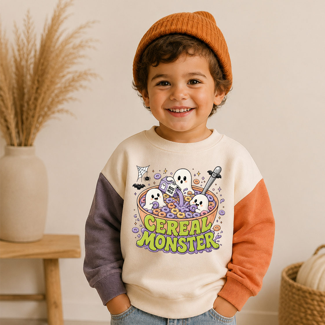 Cereal Monster Color Block Sweatshirt