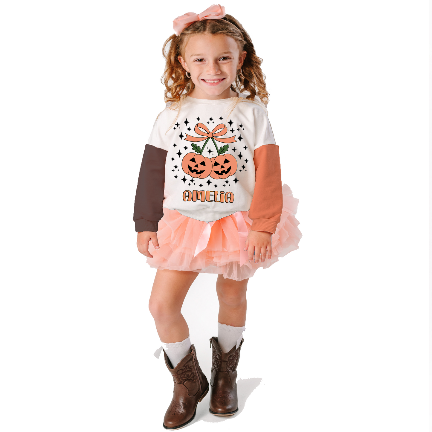 Pumpkin Bow Personalized Sweatshirt