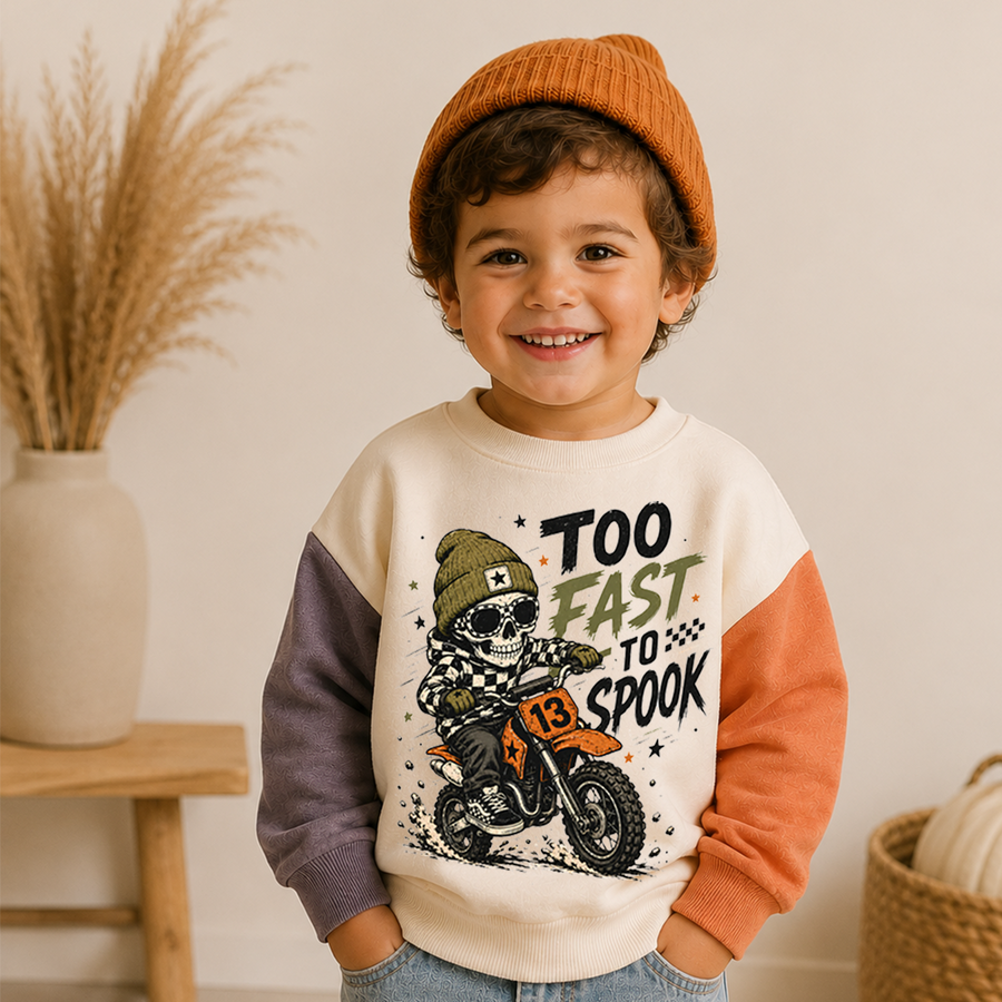 Too Fast To Spook Color Block Sweatshirt